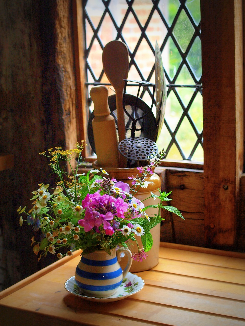 Home with vintage vase